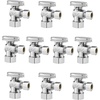 image:imageVEVOR 10 Pack Angle Stop Valve Water Shut Off Valve 12 PEX x 38 OD Compression 14 TurnChrome Plated Brass Shutoff Valves for Bathroom Kitchen Toilet Shower Plumbing10